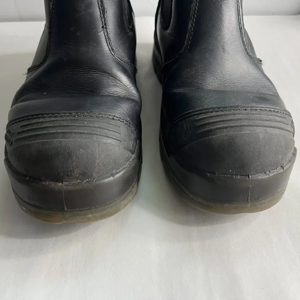 RockRooster Bakken Black Pull on Leather Work Boots Unisex (M9‎ | W10.5)